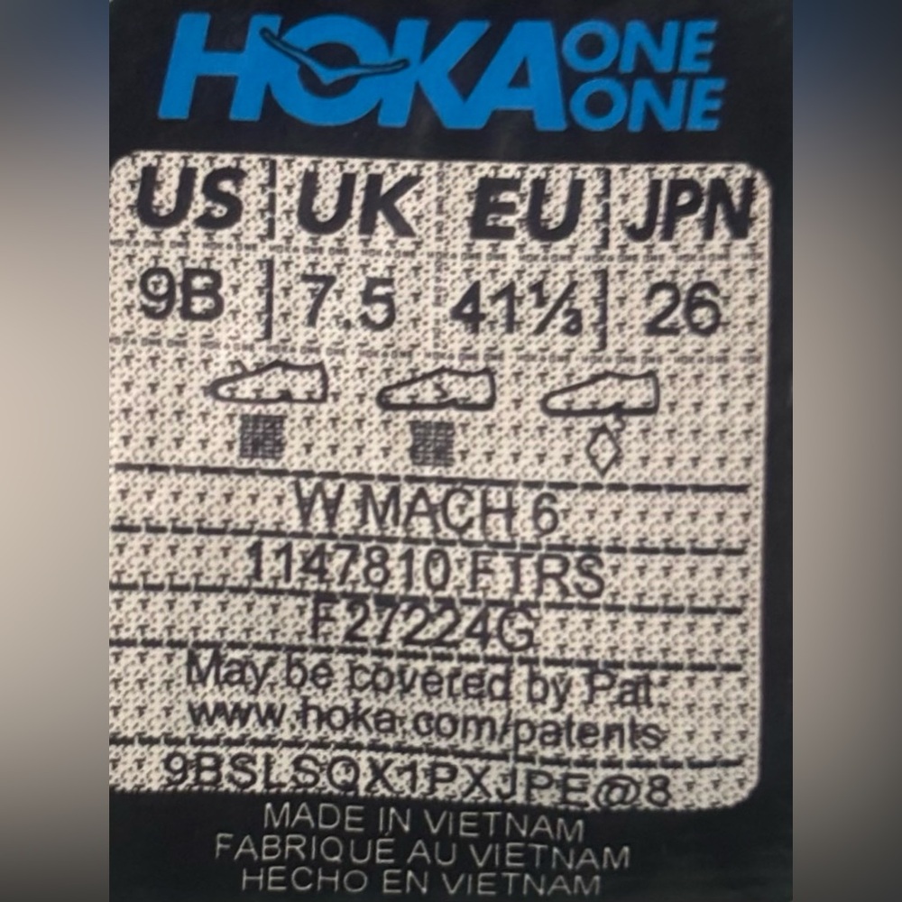 HOKA 🔥 Mach 6 1147810 FTRS Frost White Running Shoes Sneakers 6.5 7 8 8.5 9.5 - Picture 13 of 14